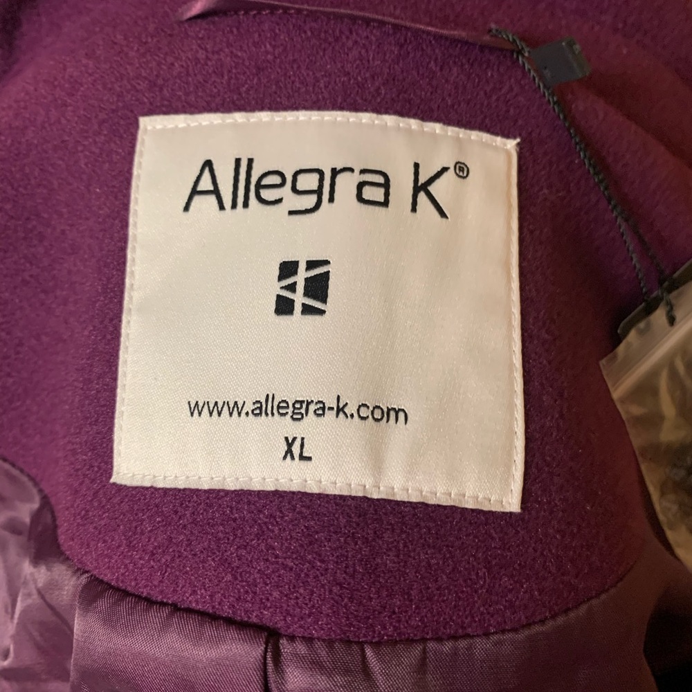 Allegra K Elegant Purple Coat - Picture 6 of 6